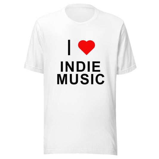 "I Love Indie Music" Unisex t-shirt white