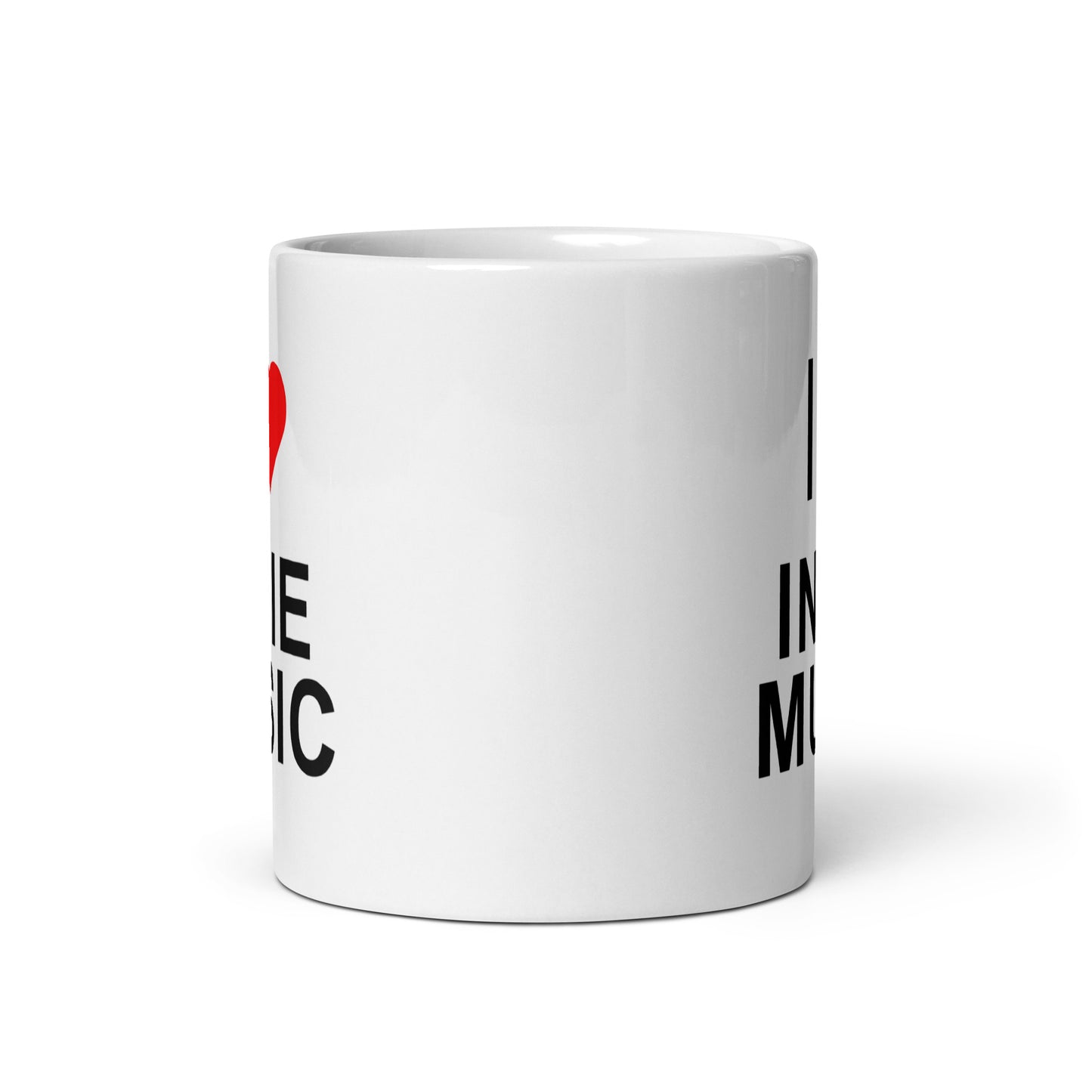 "I Love Indie Music" white glossy mug