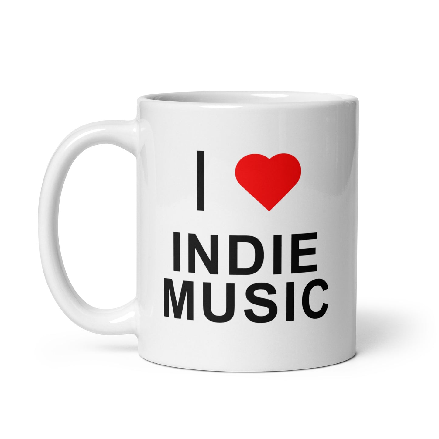 "I Love Indie Music" white glossy mug