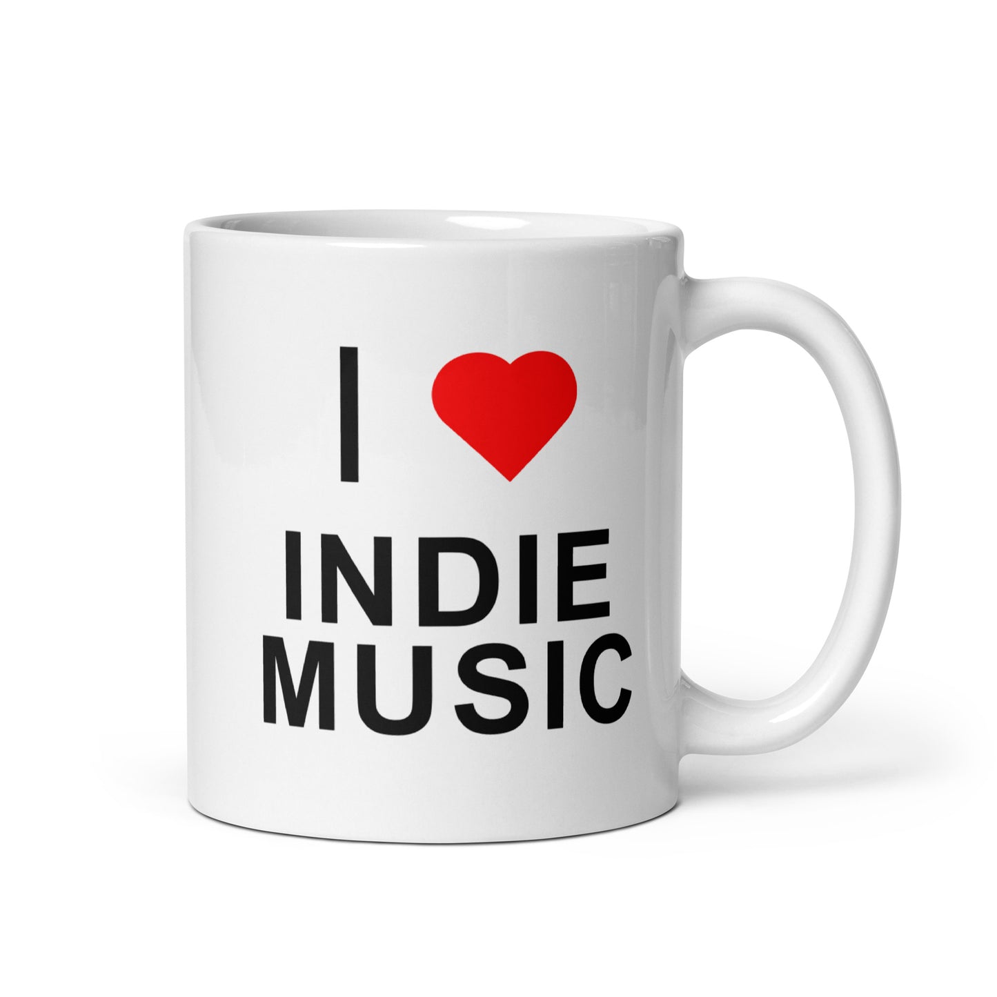 "I Love Indie Music" white glossy mug