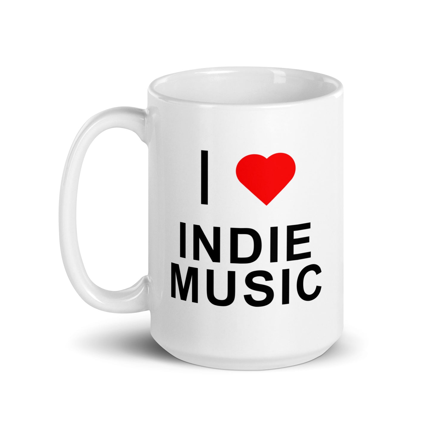 "I Love Indie Music" white glossy mug