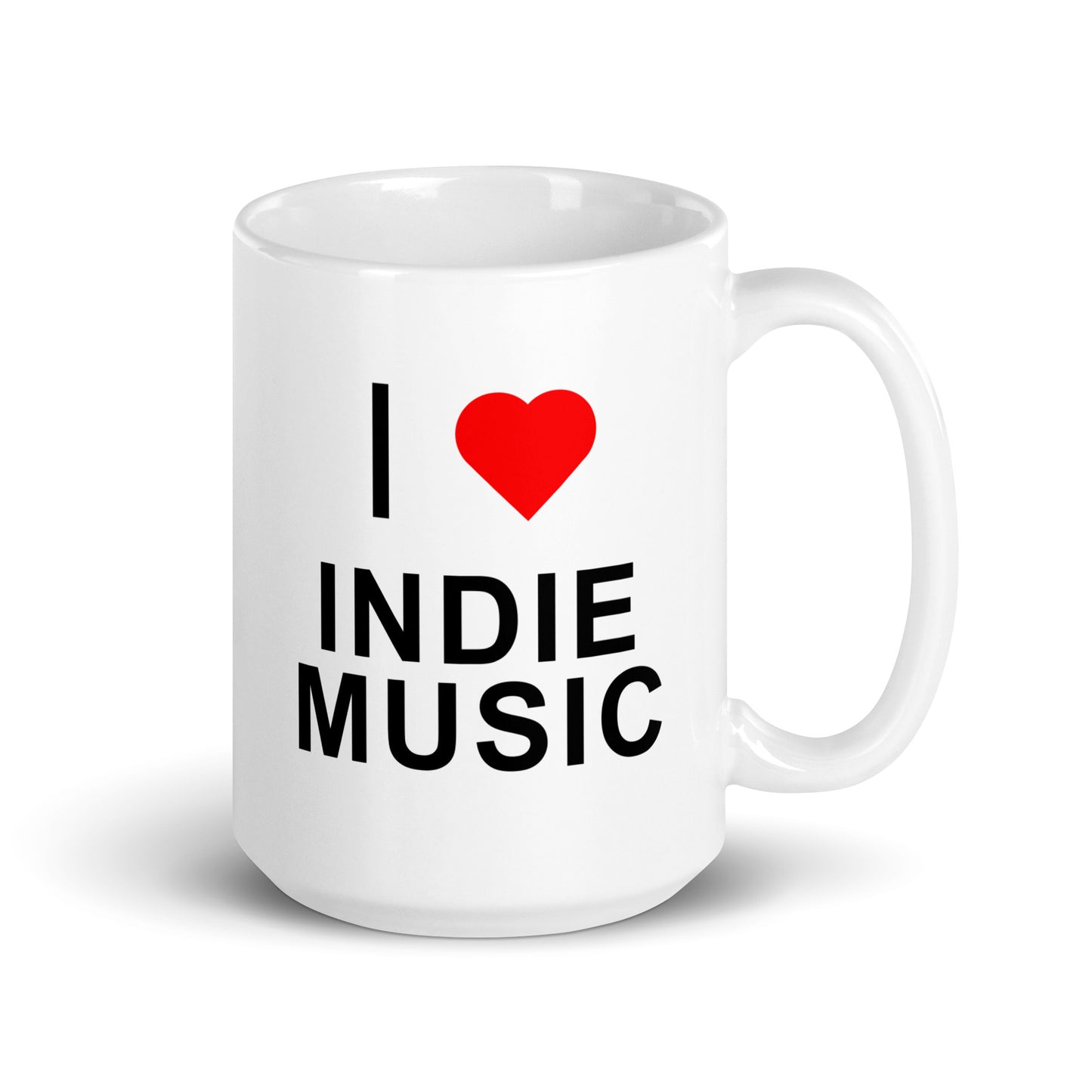 "I Love Indie Music" white glossy mug