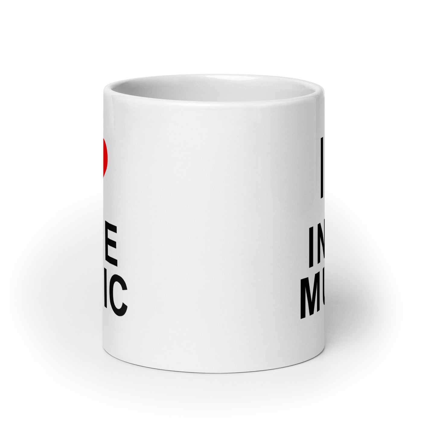 "I Love Indie Music" white glossy mug