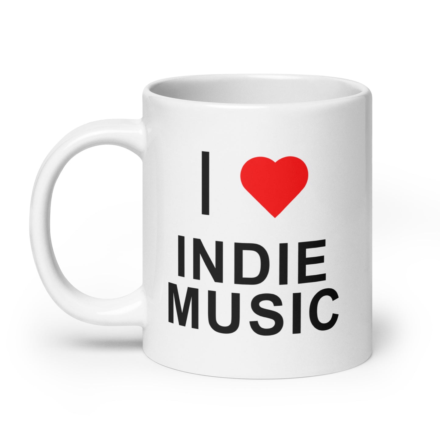 "I Love Indie Music" white glossy mug