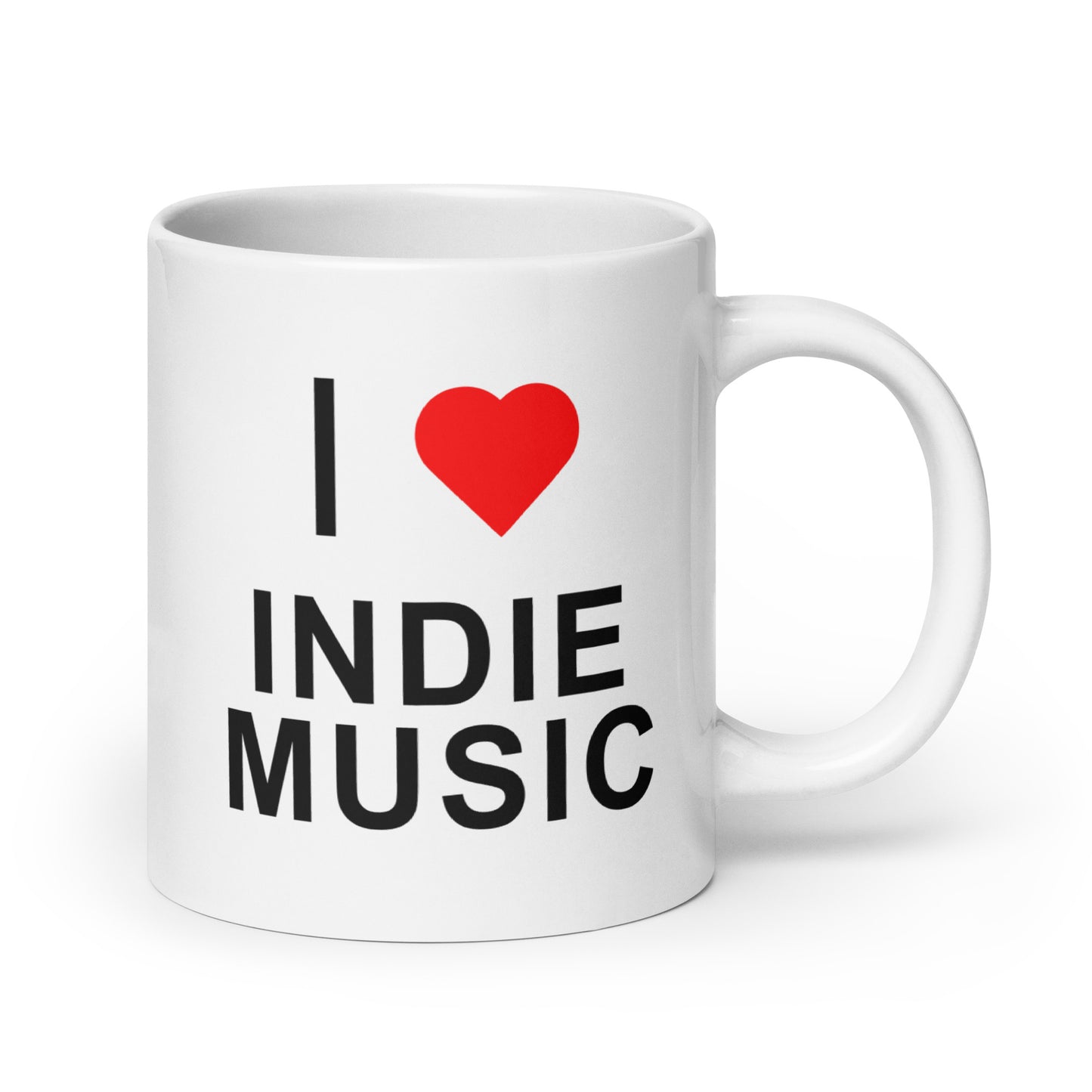 "I Love Indie Music" white glossy mug